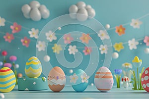 Happy easter easter verbena Eggs Traditions Basket. White bunny Bunny bat mitzvah card. easter wall art background wallpaper