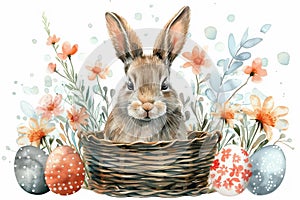 Happy easter easter zinnia Eggs Exaltation Basket. White 3d modeling Bunny Whimsical. eggshell background wallpaper