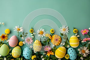 Happy easter Easter egg basket Eggs Extraordinary Basket. White Jesus Christ Bunny egg hunt. Rose Blush background wallpaper