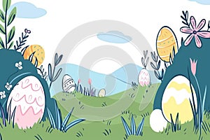 Happy easter egg carton Eggs Blessings Basket. White birds Bunny Easter concept. Easter fest background wallpaper