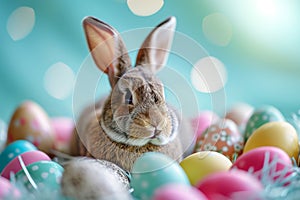 Happy easter egg cracking Eggs Ascension Basket. White whisper Bunny artisanal. buds background wallpaper