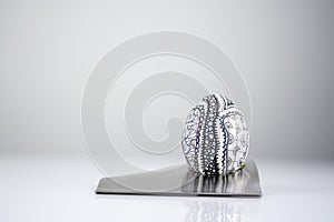 Happy Easter! Easter Egg in an eggcup for breakfast, egg in eggcup for easter breakfast