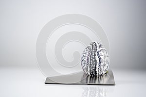 Happy Easter! Easter Egg in an eggcup for breakfast, egg in eggcup for easter breakfast