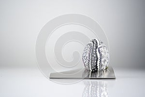 Happy Easter! Easter Egg in an eggcup for breakfast, egg in eggcup for easter breakfast