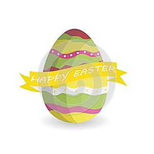 happy easter egg flat icon vector illustration