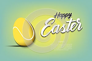 Happy Easter. Egg in the form of a tennis ball