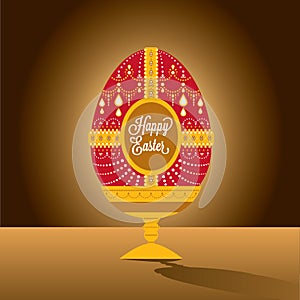 Happy easter egg illustration with font