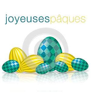 Happy Easter egg with reflection card