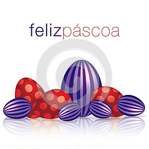 Happy Easter egg with reflection card