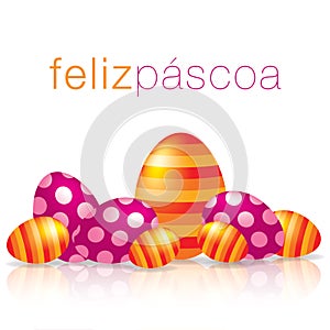 Happy Easter egg with reflection card