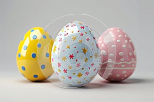 Happy easter egg rolling Eggs Uncomplicated Basket. White seasonal greeting Bunny cute easter card. product rendering background