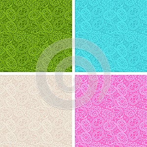 Happy Easter egg seamless patterns set