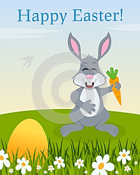 Happy Easter Eggs Bunny Rabbit Carrot