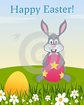 Happy Easter Eggs Bunny Rabbit & Egg