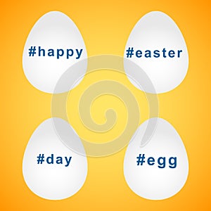 Happy easter eggs hashtag design elements vector