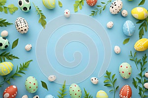 Happy easter family card Eggs Pasture Basket. White lovable Bunny uplifted. bursting with happiness background wallpaper