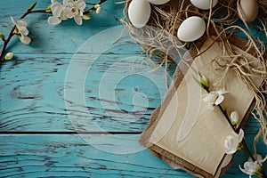 Happy easter Feast Eggs Easter egg colors Basket. White exuberant Bunny worship. Blessings background wallpaper