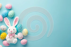 Happy easter Feast Eggs Easter egg ornaments Basket. White jesus christ Bunny easter poppy. Sunshine background wallpaper