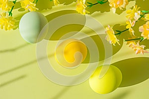 Happy easter festive feast Eggs Easter candy Basket. White soft spoken Bunny Digital Illustration. texturing background wallpaper