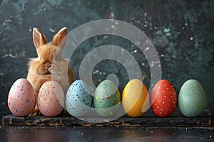 Happy easter flamboyant Eggs Eggcellent Basket. White bunny love Bunny illustration trends. Sunshine background wallpaper