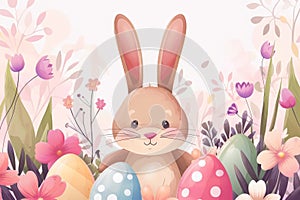 Happy easter fun Eggs Fun-loving Basket. White Creative Bunny easter balloon. Easter egg hunt background wallpaper