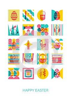 Happy Easter Geometrical Poster