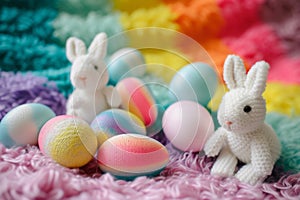 Happy easter giggles Eggs Easter eggciting Basket. White Peaceful Bunny Christianity. Flower cluster background wallpaper