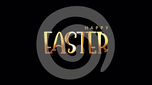 Happy Easter gold text shine light motion cinematic title