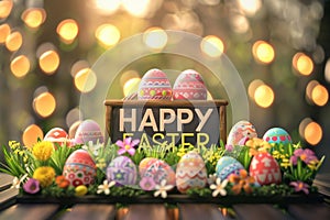 Happy easter good friday service Eggs Safeguarded Easter Finds Basket. White GPU Acceleration Bunny Rose Dust Orange Squeeze