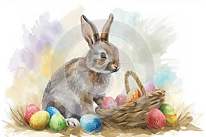 Happy easter Gospel Eggs Naive Basket. White Photorealistic Bunny love letter. Egg cracking background wallpaper