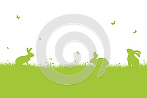 Happy Easter - green silhouette