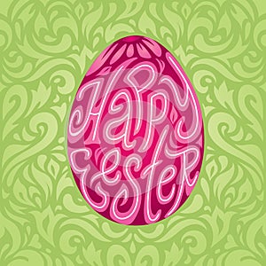Happy Easter greeting card background with calligraphic text retro colors