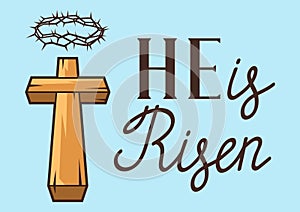 Happy Easter greeting card. Background with religious symbol.