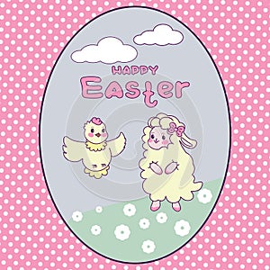 Happy Easter greeting card. Easter concept.