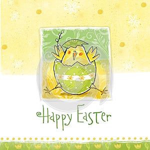Feliz pascua de resurrección tarjeta de felicitación. lindo en elegante colores 