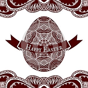 Happy Easter greeting card design with decorative egg, vector il