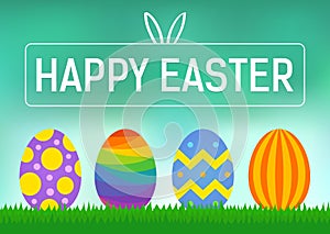 Happy Easter greeting card or display vector poster