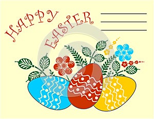 Happy Easter greeting card with egg