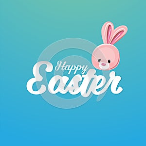 Happy Easter greeting card with rabbit