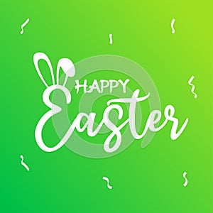 Happy Easter. Greeting card text template with Easter eggs.