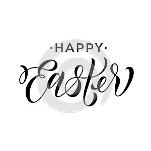 Happy Easter greeting paschal text calligraphy photo