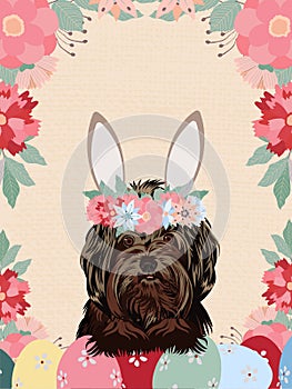 Happy Easter greeting postcards. Vector illustration.