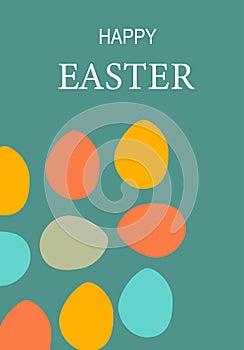 Happy easter greeting poster with colorful egg design for festive decor