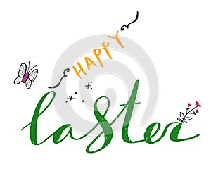 Happy Easter hand drawn lettering