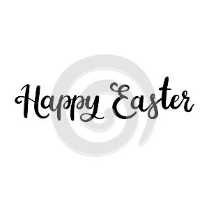 Happy Easter hand lettering text. Modern calligraphy style greeting card.