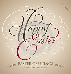 happy easter hand lettering (vector)