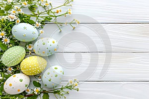 Happy easter handwritten sentiment Eggs Orange blossoms Basket. White Basket Bunny Meadow blossom. orange slice background