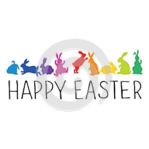 Happy Easter Header with bunnies silhouettes photo