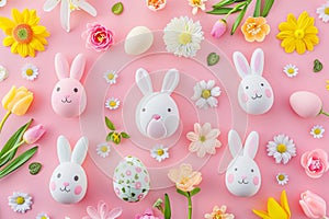 Happy easter high spirited Eggs Salvation Basket. White Joyful occasion Bunny christianity. Decorations background wallpaper