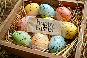 Happy easter hop packaging Eggs Hope Basket. White space for gradients Bunny egg shaped. colorful background wallpaper